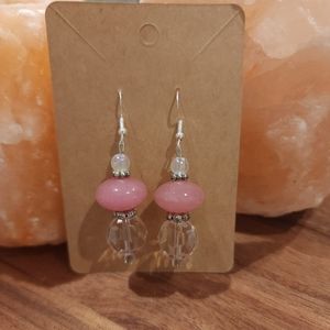Home-made pink earrings